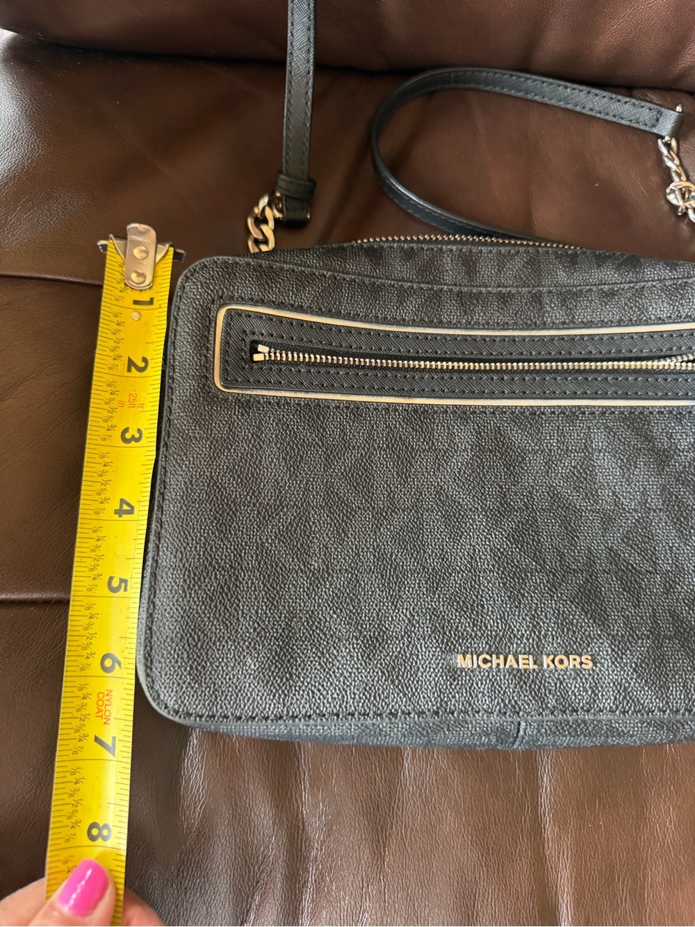 Michael Kors Black Crossbody with Silver-tone Chain and strap NWOT - Picture 7 of 8